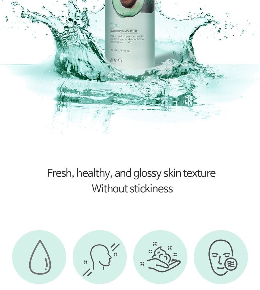 esfolio - Pure Avocado Toner, 160ml, 217 g, 8809386886404