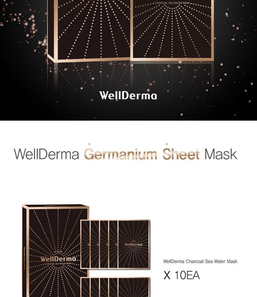 WellDerma - Ge Charcoal Sea Water Mask Set, 25ml x 10 pcs, 360 g, 8809502181352
