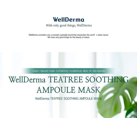 WellDerma - TeaTree Soothing Ampoule Mask Paper Box Set, 25ml x 10 pcs, 600 g, 