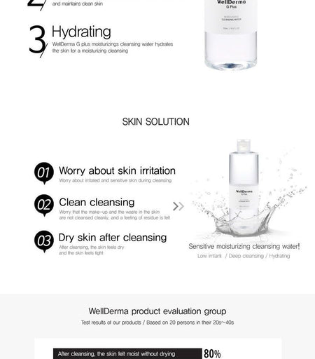 WellDerma - G Plus Moisturizing Cleansing Water, 500ml, 568 g, 8809502181703