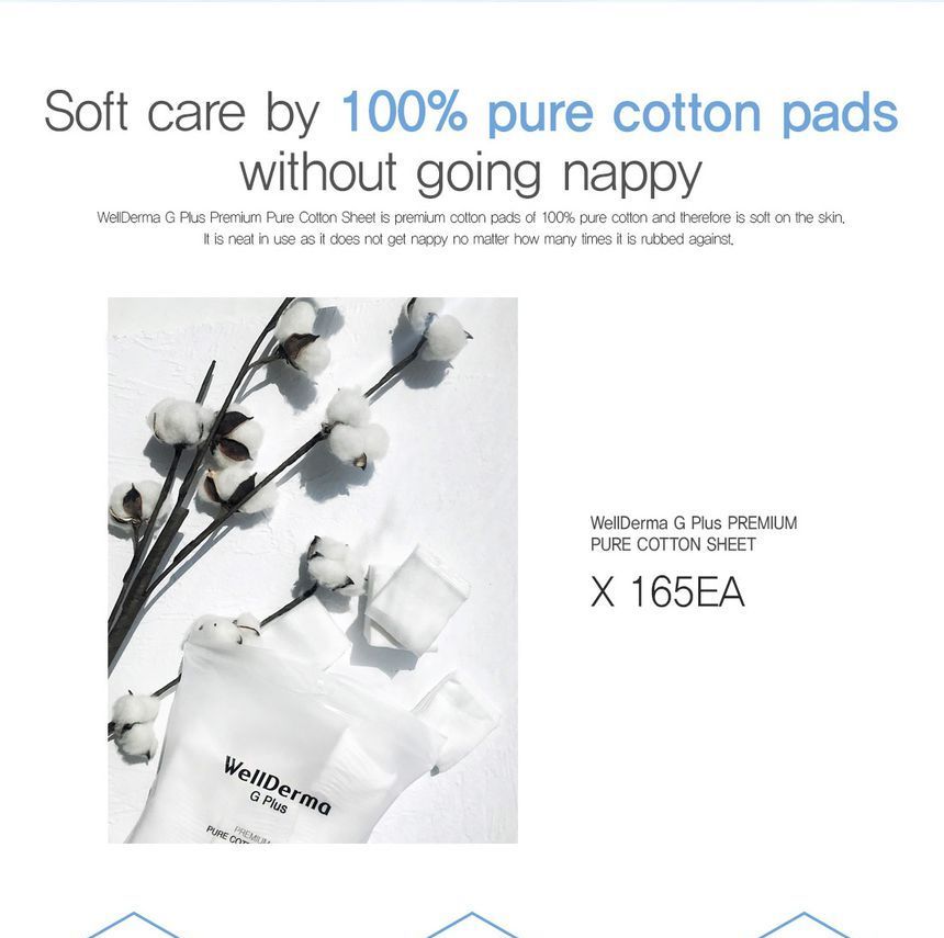 WellDerma - G Plus Premium Pure Cotton Sheet, 165 pcs, 118 g, 8809502183714