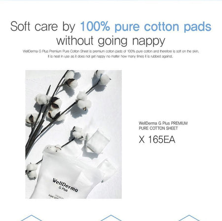 WellDerma - G Plus Premium Pure Cotton Sheet, 165 pcs, 118 g, 8809502183714