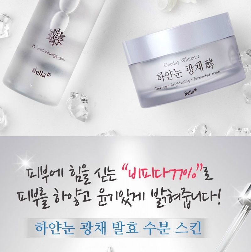 Nella - Oneday Whitener White Snow Fermented Water Skin, 150ml, 380 g, 8809588580001