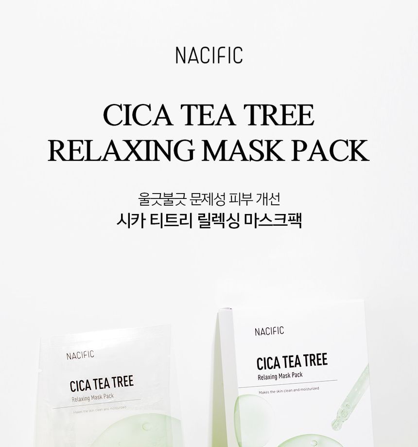 Nacific - Cica Tea Tree Relaxing Mask Pack Set, 1 set, 383 g, 8809517462064