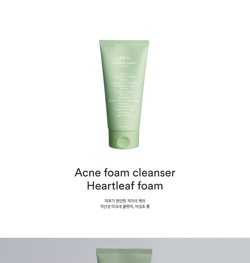 Abib - Acne Foam Cleanser Heartleaf Foam, 150ml, 212 g, 8809864769229