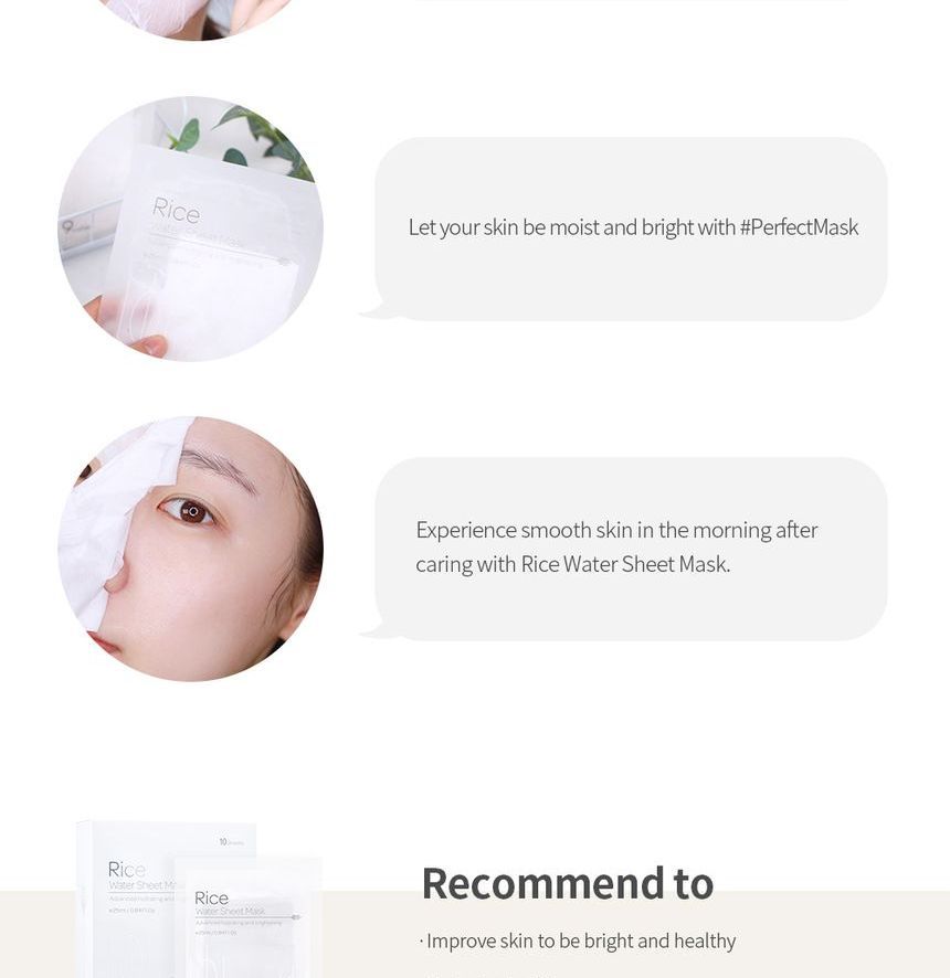 9wishes - Rice Water Sheet Mask, 25ml x 10 pcs, 370 g, 8809429957078