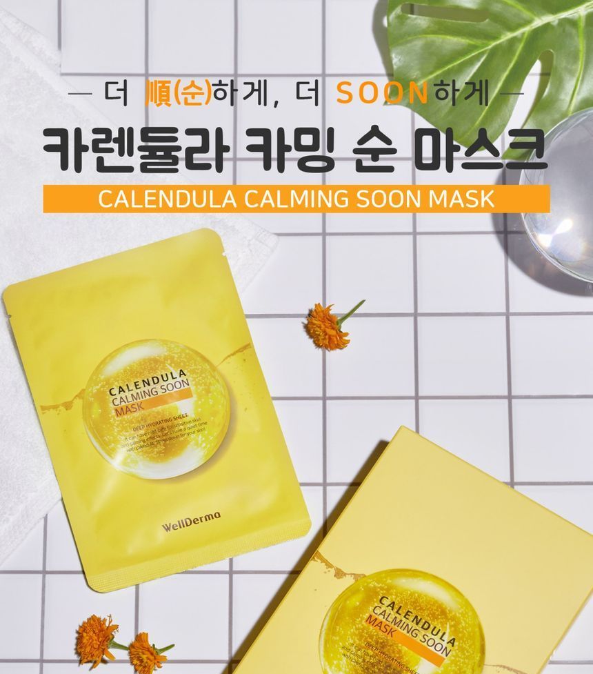 WellDerma - Calendula Calming Soon Mask Set, 10 pcs, 408 g, 8809502183783