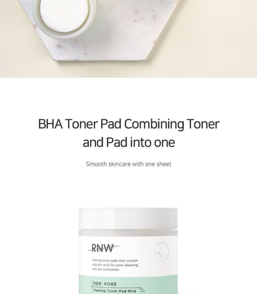 RNW - DER. PORE Peeling Toner Pad Mild, 60 pcs, 270 g, 8809635330634