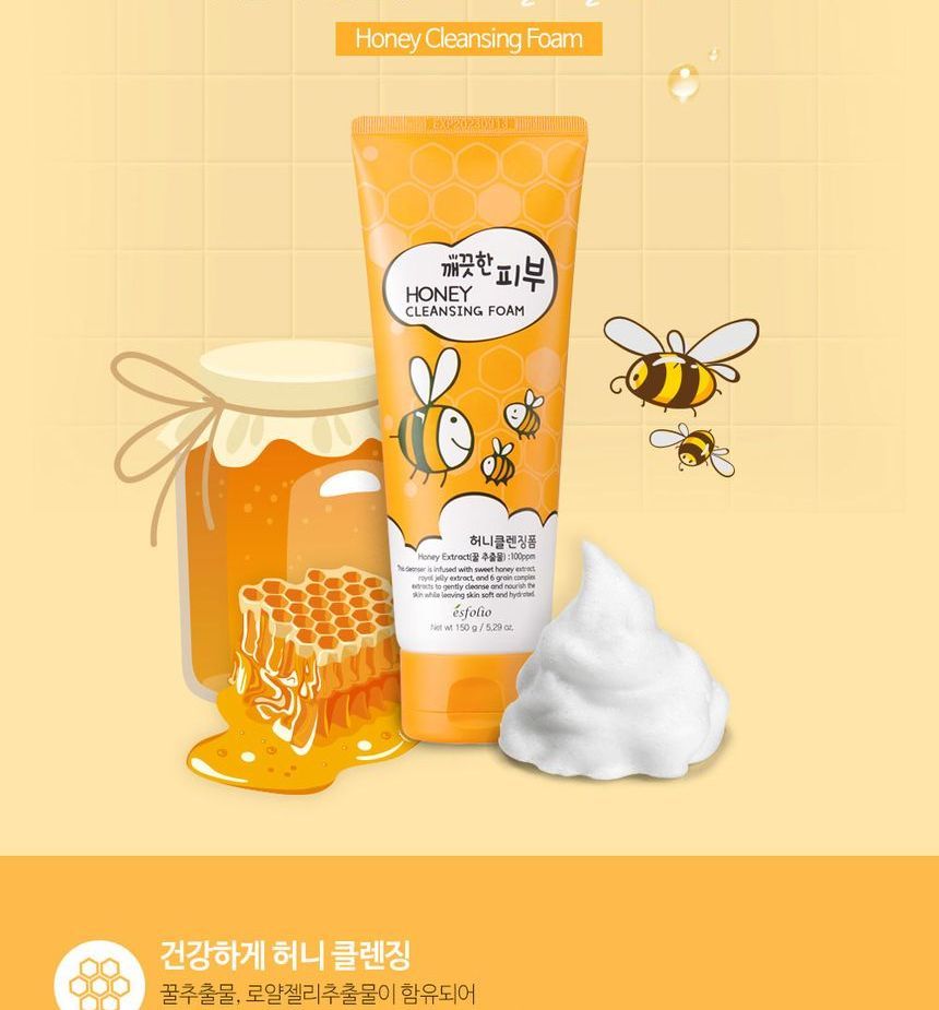 esfolio - Pure Skin Honey Cleansing Foam, 150ml, 185 g, 8809589392603