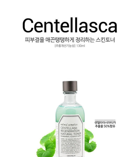 GRAYMELIN - Centella 50 Regeneration Natural Toner, 130ml, 304 g, 8809429951106