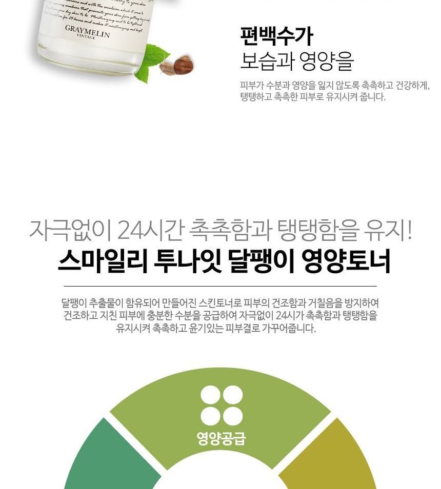 GRAYMELIN - Smiley Tonight Snail Nutry Toner, 130ml, 304 g, 8809071361407