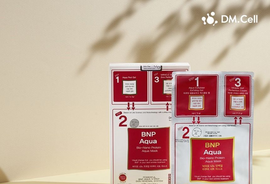 DM.Cell - BNP Aqua 3 Step Skin Renewal Mask Set, 5 pcs, 232 g, 8809130199095