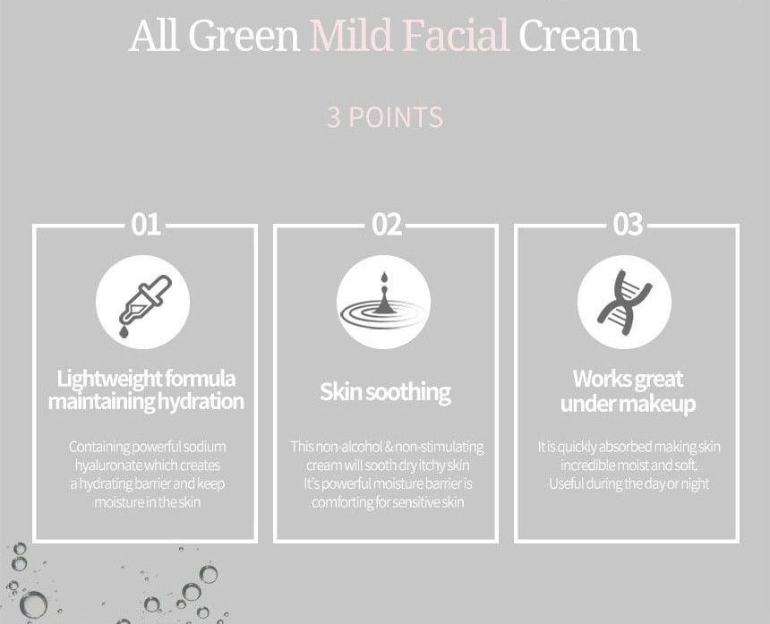 Muldream - All Green Mild Facial Cream, 60g, 226 g, 8809328355029