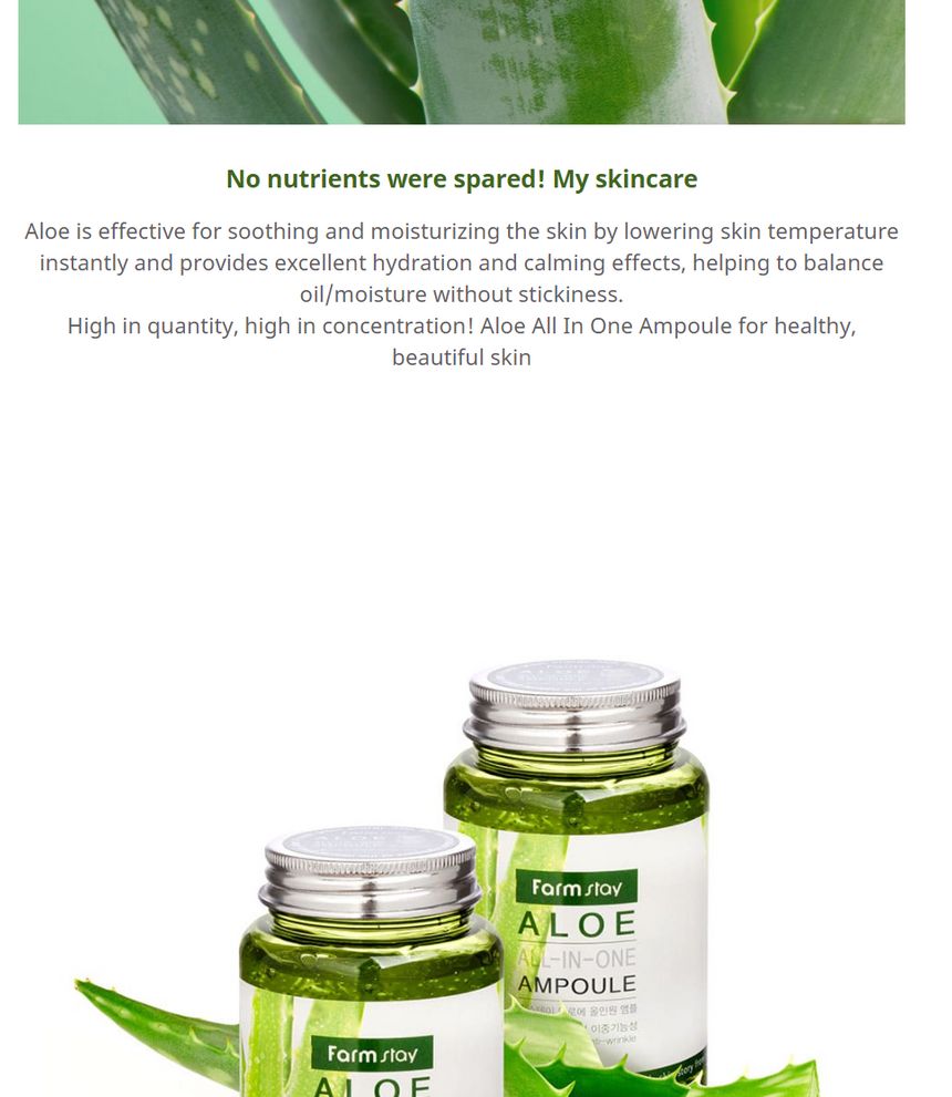 Farm Stay - Aloe All-In-One Ampoule, 250ml, 333 g, 8809469772877