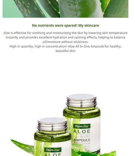 Farm Stay - Aloe All-In-One Ampoule, 250ml, 333 g, 8809469772877