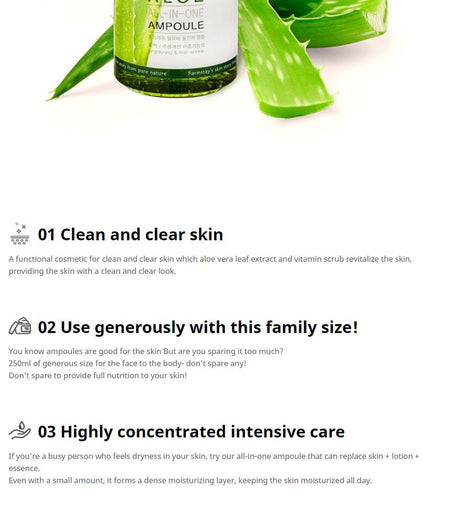 Farm Stay - Aloe All-In-One Ampoule, 250ml, 333 g, 8809469772877