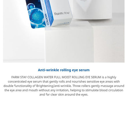 Farm Stay - Collagen Water Full Moist Rolling Eye Serum, 25ml, 50 g, 8809480772504