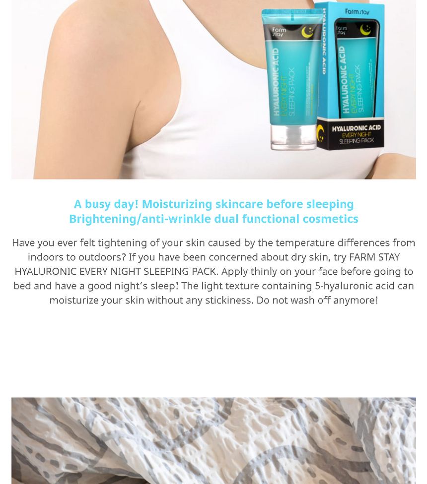 Farm Stay - Hyaluronic Acid Every Night Sleeping Pack, 120ml, 154 g, 8809635230217
