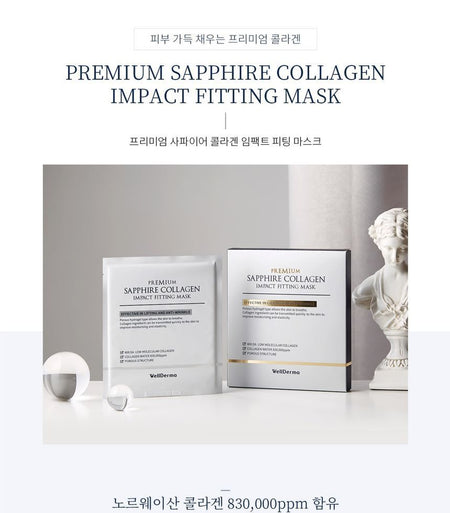 WellDerma - Premium Sapphire Collagen Impact Fitting Mask Set, 25g x 4 pcs, 208 g, 8809502183950