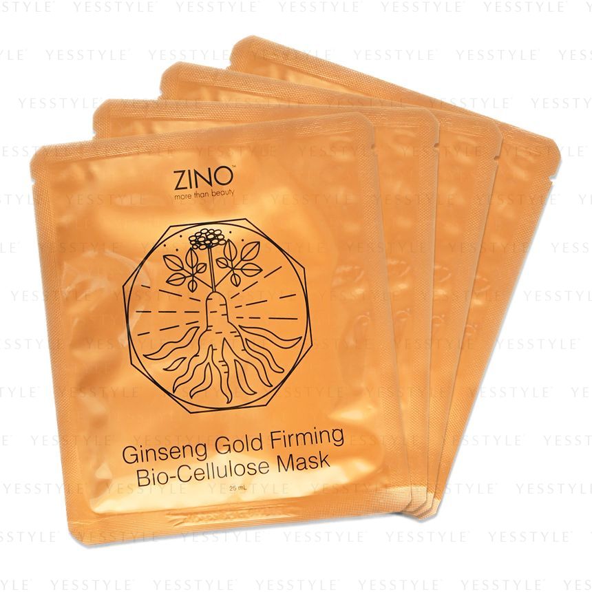 Zino - Ginseng Gold Firming Bio-Cellulose Mask, 4 pcs, 214 g, 4895084329729