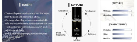 the SKIN HOUSE - Black Snail Bubble Mask, 100ml, 182 g, 8809080823217