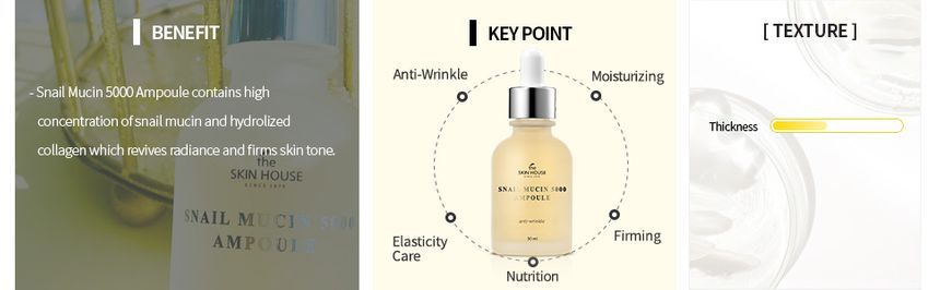 the SKIN HOUSE - Snail Mucin 5000 Ampoule, 30ml, 117 g, 8809080823392
