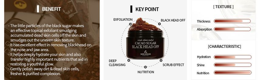 the SKIN HOUSE - Cacao Sugar Black Head Off, 50ml, 111 g, 8809080823194