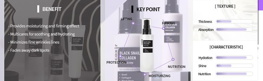 coxir - Black Snail Collagen Emulsion, 100ml, 148 g, 8809080826188