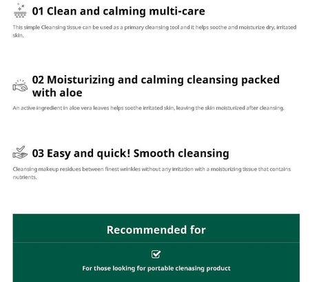 Farm Stay - Aloe Moisture Soothing Cleansing Tissue, 30 sheets, 149 g, 8809519371586