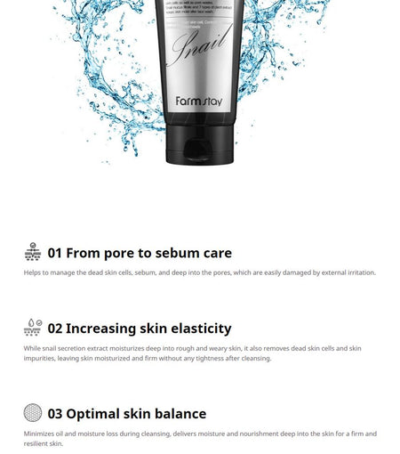 Farm Stay - Black Snail Deep Cleansing Foam, 180ml, 222 g, 8809480770951