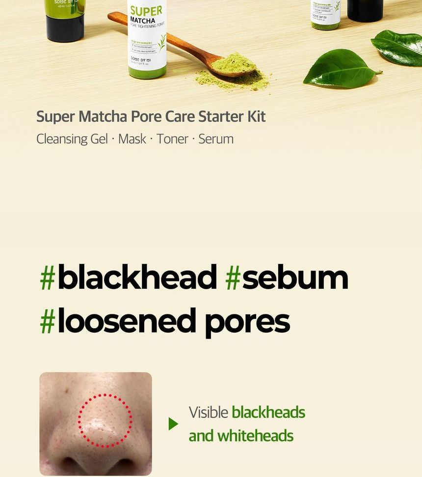 SOME BY MI - Super Matcha Pore Care Starter Kit, 4 pcs, 221 g, 8809647391326