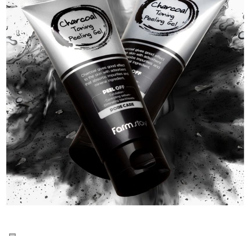 Farm Stay - Charcoal Toning Peeling Gel, 180ml, 211 g, 8809426957576