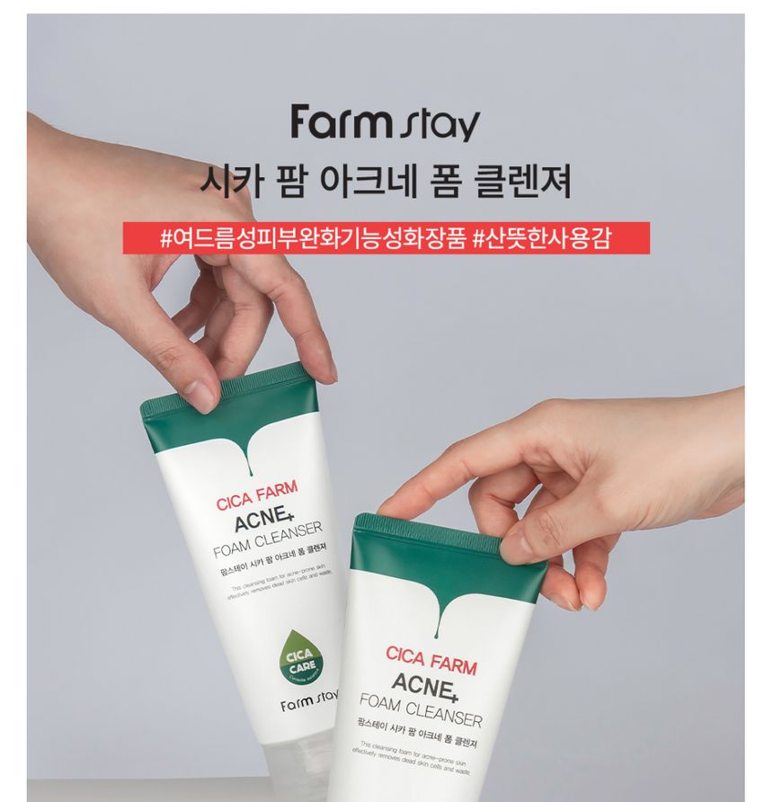 Farm Stay - Cica Farm Acne Foam Cleanser, 180ml, 228 g, 8809635231184