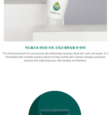 Farm Stay - Cica Farm Acne Foam Cleanser, 180ml, 228 g, 8809635231184