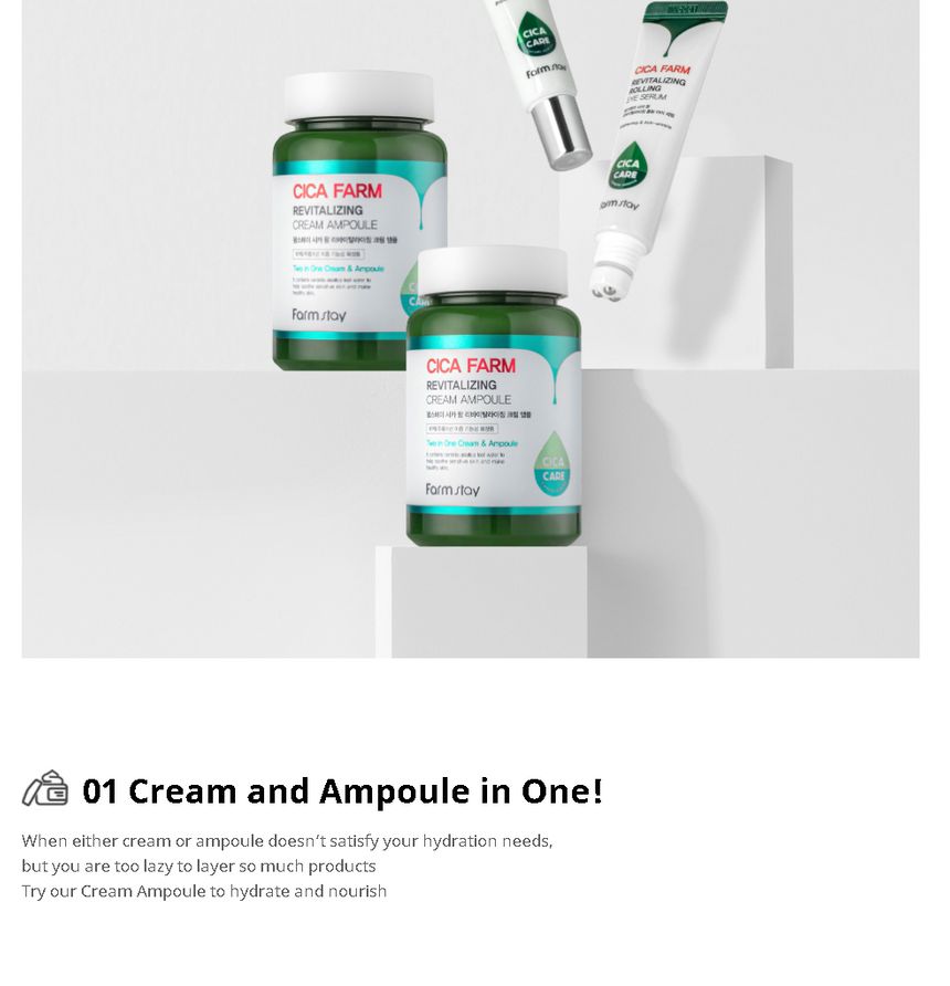 Farm Stay - Cica Farm Revitalizing Cream Ampoule, 250ml, 338 g, 8809035141557
