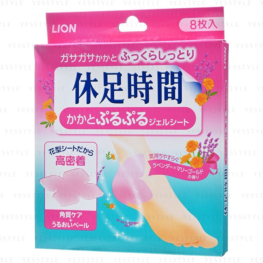 LION - Kyusoku Jikan Moisturizing Heel Gel Sheet, 8 pcs, 73 g, 4903301068839