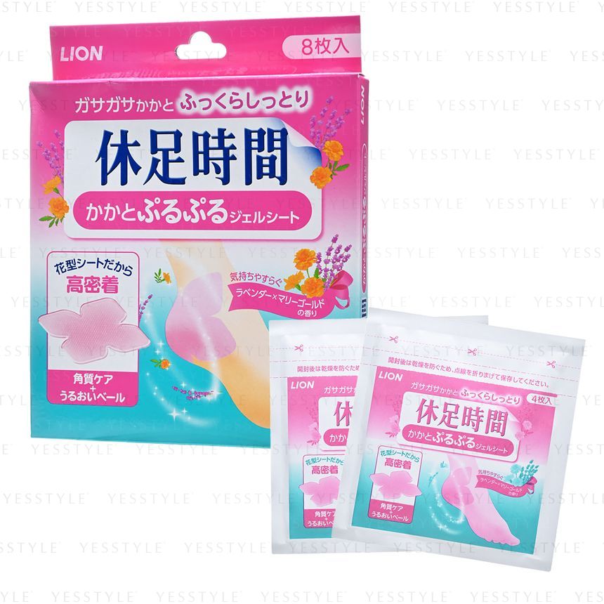 LION - Kyusoku Jikan Moisturizing Heel Gel Sheet, 8 pcs, 73 g, 4903301068839