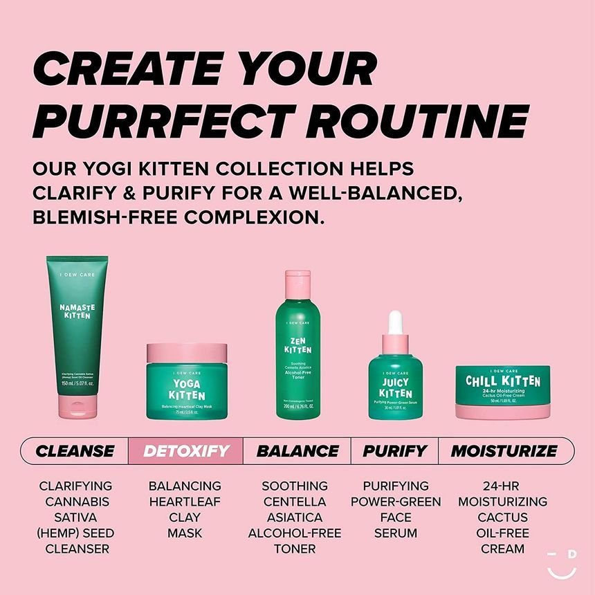 I DEW CARE - Yoga Kitten Balancing Heartleaf Clay Mask, 75ml, 240 g, 8806190718761