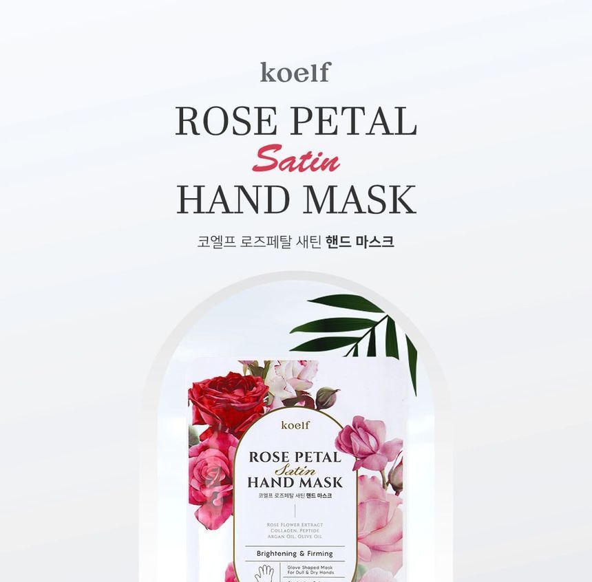 PETITFEE - Rose Petal Satin Hand Mask, 1 pair, 30 g, 8809508850733