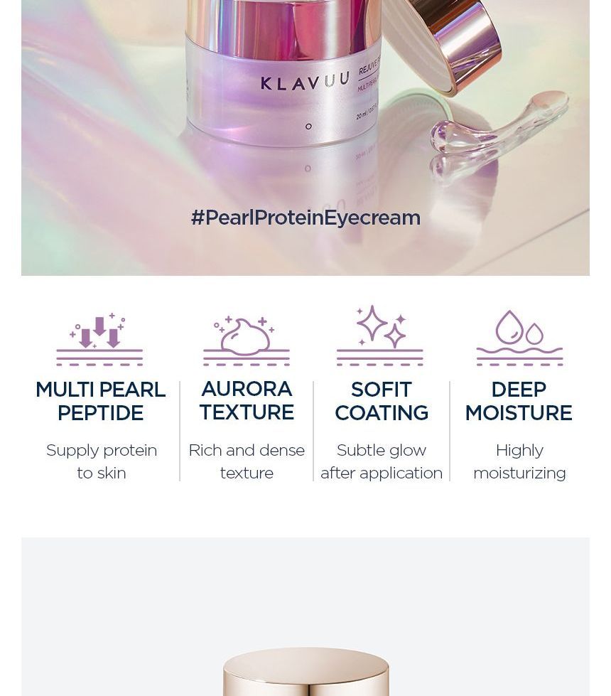 KLAVUU - Rejuve Pearlsation Multi Pearl Peptide Eye Cream, 20ml, 144 g, 8809482365438