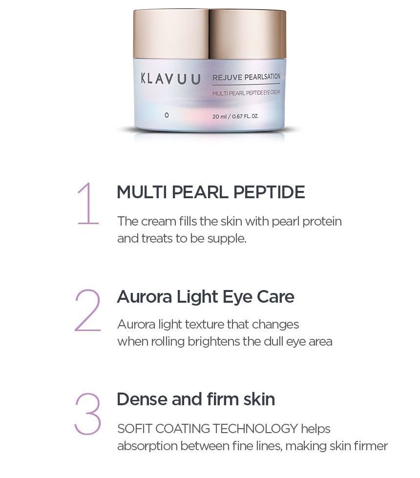 KLAVUU - Rejuve Pearlsation Multi Pearl Peptide Eye Cream, 20ml, 144 g, 8809482365438