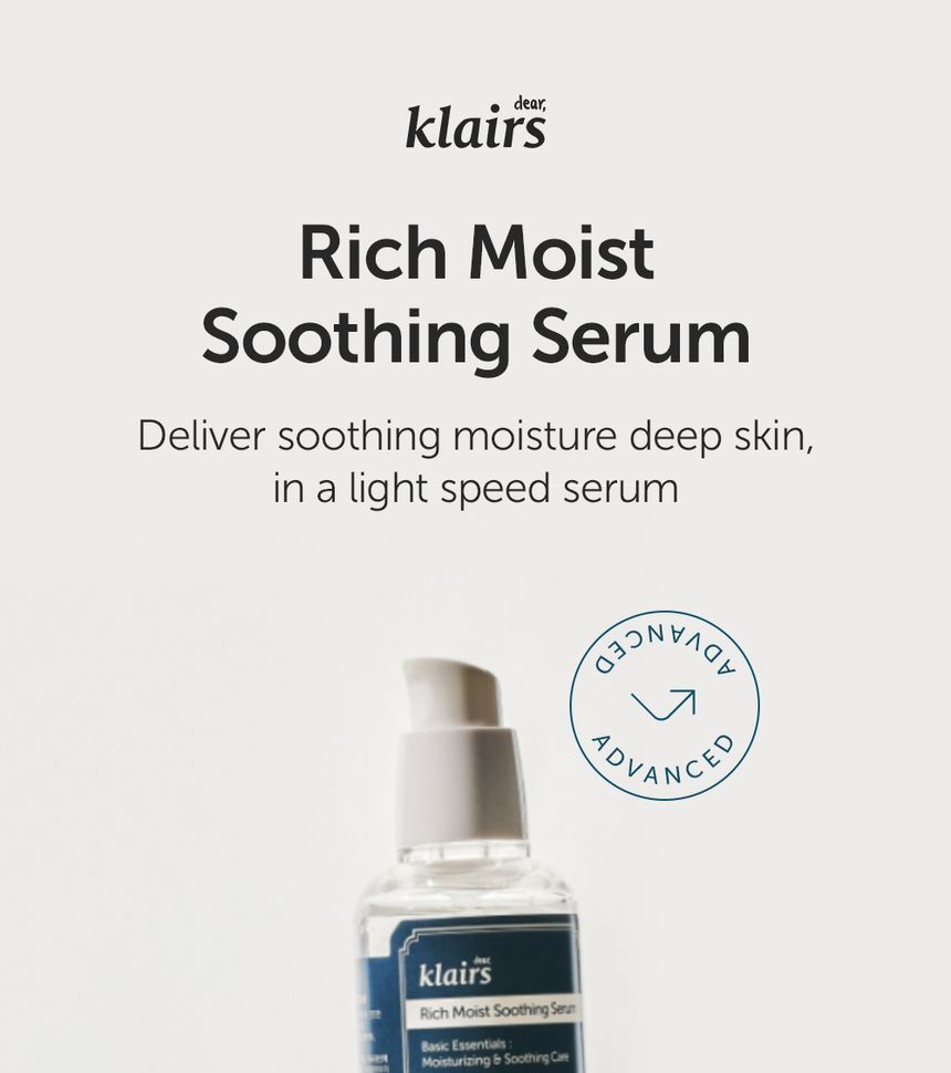 Dear, Klairs - Rich Moist Soothing Serum (Unscented), Renewed: 80ml, 136 g, 8809115025258