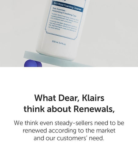 Dear, Klairs - Rich Moist Foaming Cleanser (Renewal), 100ml, 170 g, 8809115025487