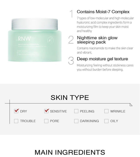 RNW - DER. RENEW Deep Moisture Sleeping Mask, 100ml, 212 g, 8809635330757
