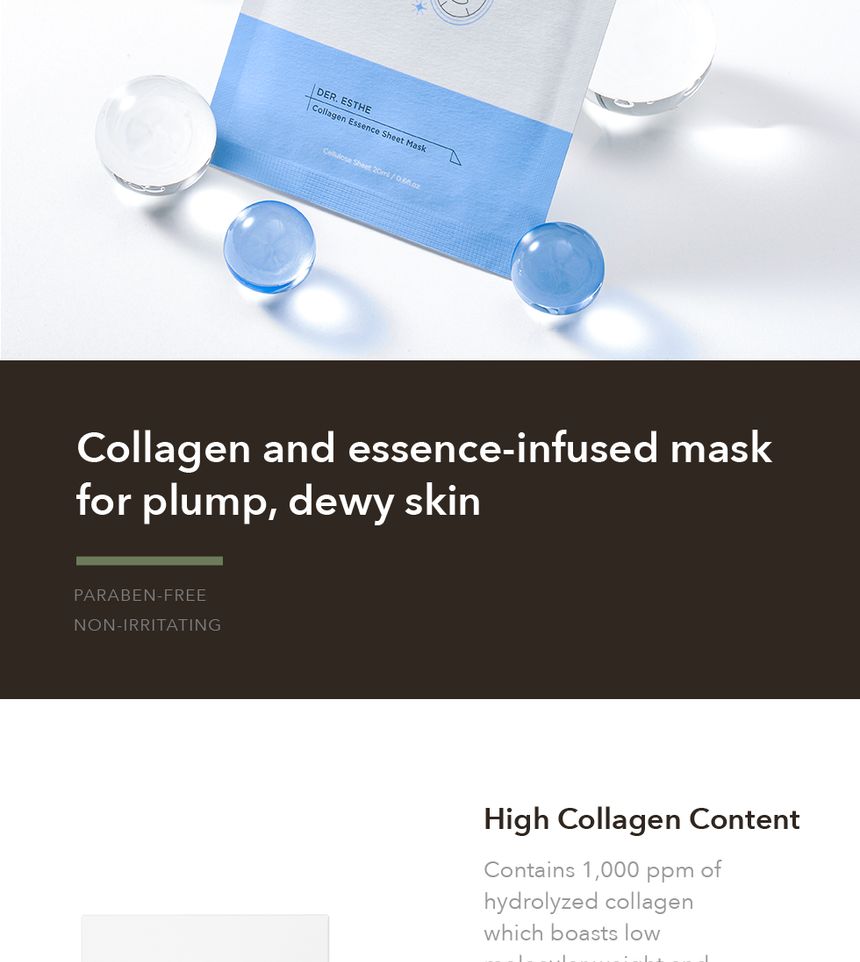 RNW - DER. ESTHE Collagen Essence Sheet Mask Set, 20ml x 10 pcs, 500 g, 8809635330832