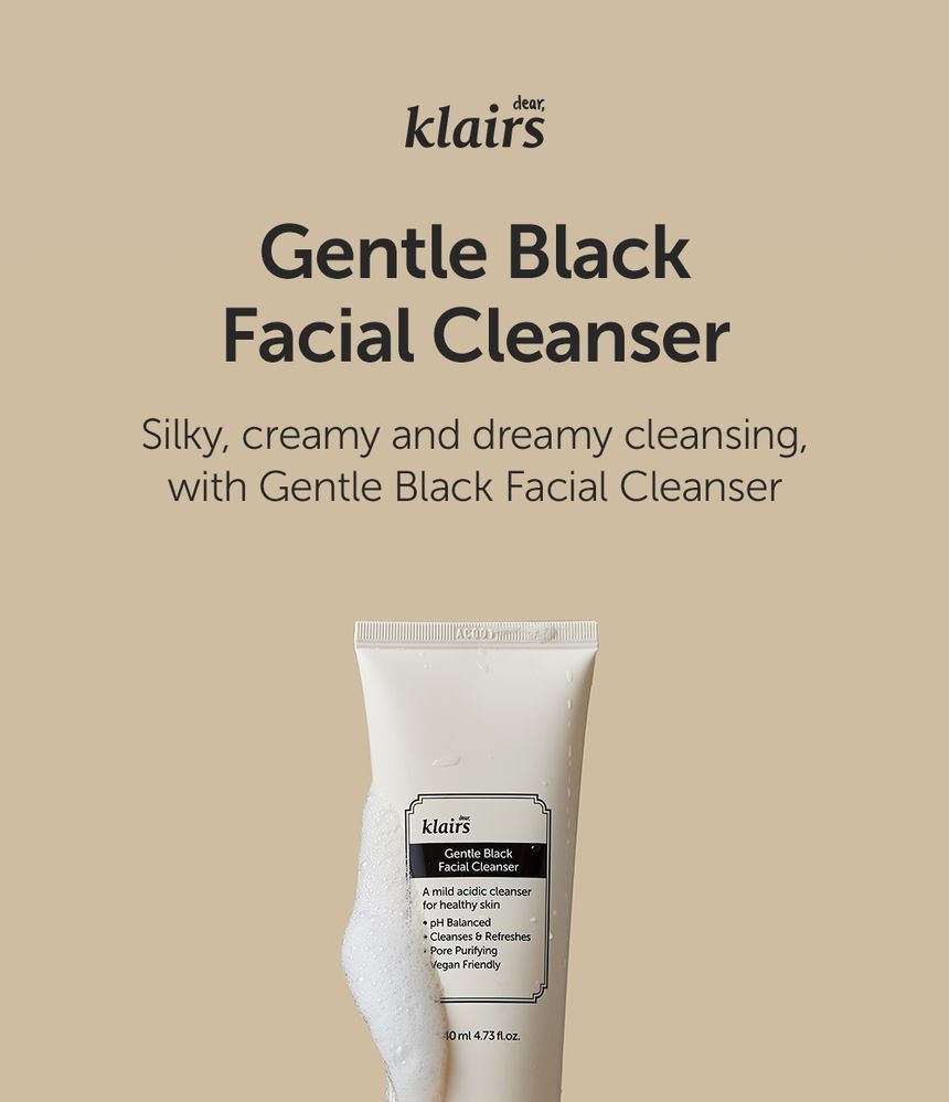 Dear, Klairs - Gentle Black Facial Cleanser, 140ml, 190 g, 8809572891137
