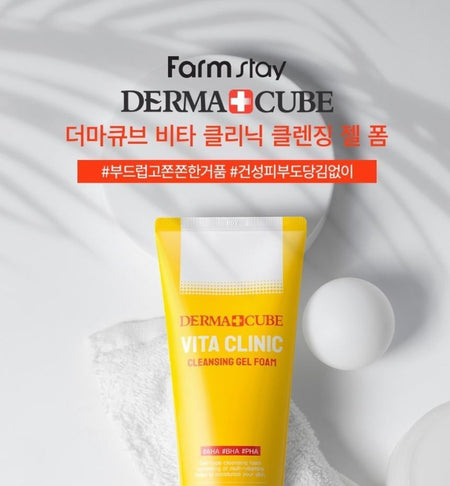 Farm Stay - Dermacube Vita Clinic Cleansing Gel Foam, 180ml, 231 g, 8809657115486