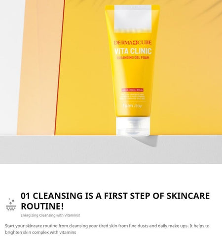 Farm Stay - Dermacube Vita Clinic Cleansing Gel Foam, 180ml, 231 g, 8809657115486