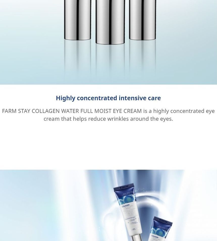 Farm Stay - Collagen Water Full Moist Eye Cream, 50ml, 89 g, 8809469775434