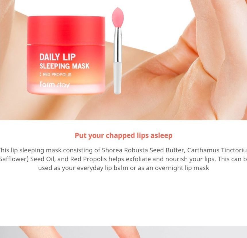 Farm Stay - Daily Lip Sleeping Mask Red Propolis, 20g, 74 g, 8809635231122